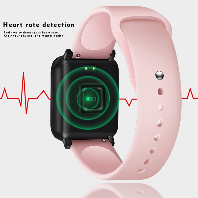 Lige smart klocka dam sport stegräknare smart armband pulsmätare fitness tracker led färgskärm damklocka+låda