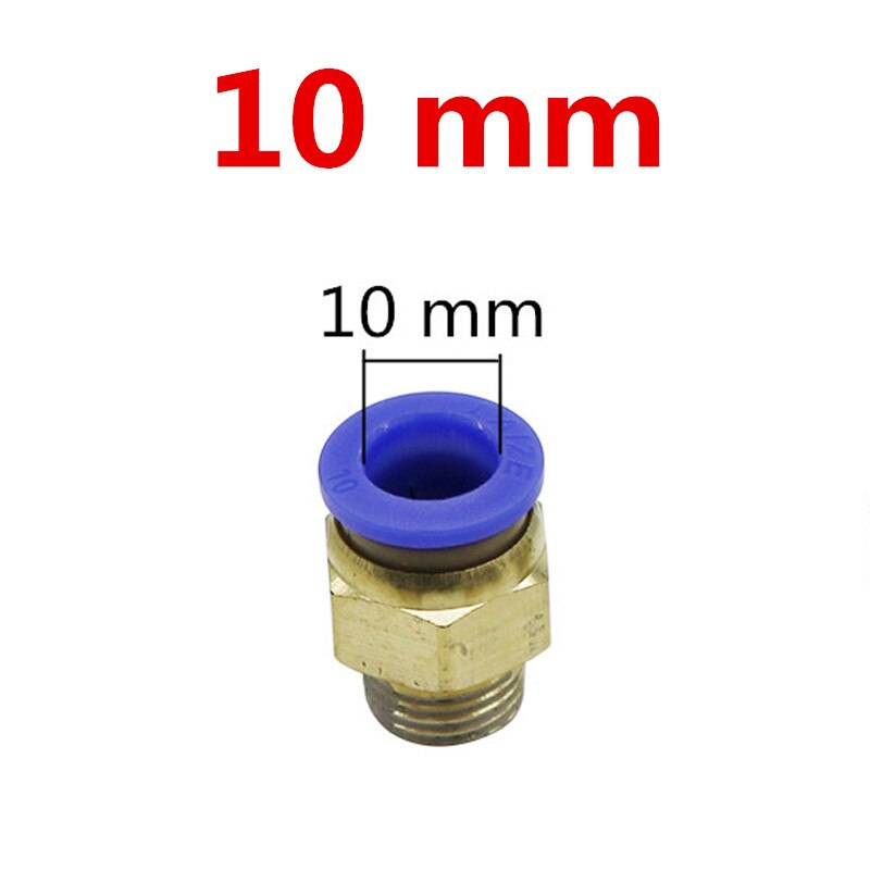 6/8/10/12mm OD Pipe Interface to 1/8" 1/4" 3/8" 1/2" Male Thread Straight Connector Air Pneumatic Fitting Garden Connector 2Pcs: 1I2 inch / 10mm