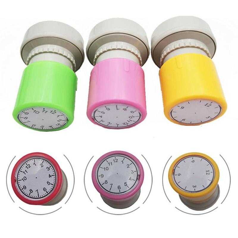 Tampon d'horloge 1 pièce, outils d'enseignement pour enfants, apprentissage, horloge, horloge, sceau, école primaire G7S9