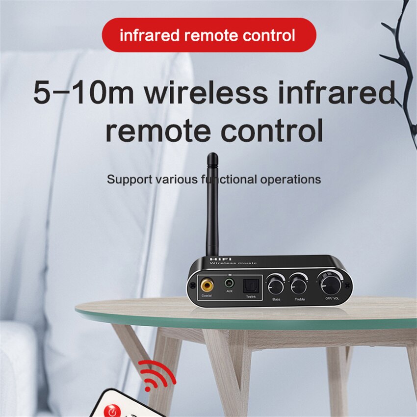 digital til analog lyd dac-konverter adapter digital spdif optisk koaksial  til 3.5mm 3.5 aux jack rca l/r bluetooth 5.0 mottaker