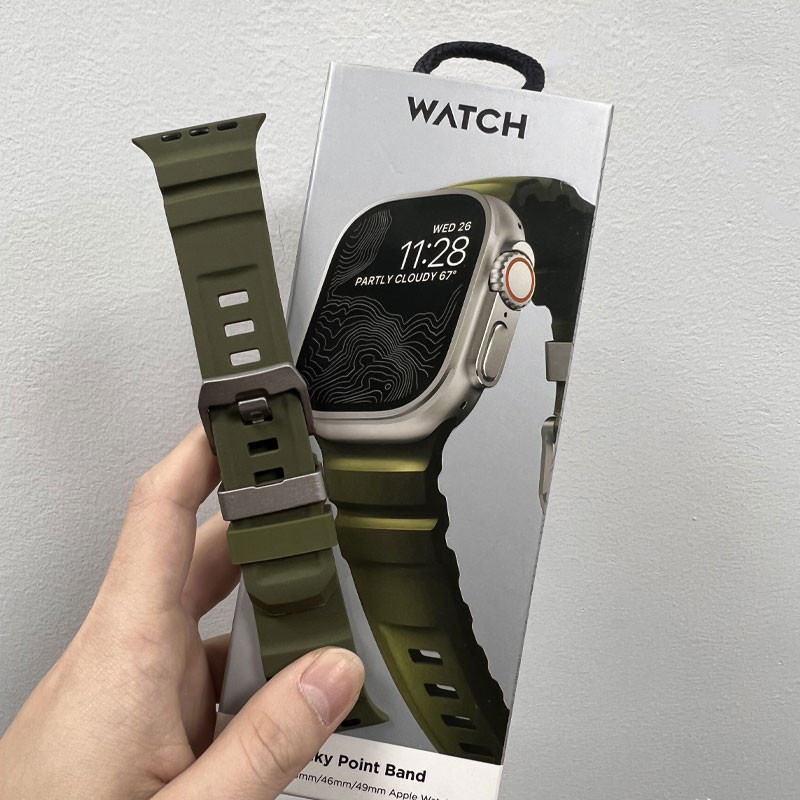 Silikonrem sportsarmbånd til iwatch ultra 2 apple watch 10/9/8/1/2/3/4/5/6/7 46mm 49mm 45mm til watch 41 44 40 38 42mm: Kullsvart / 12mm