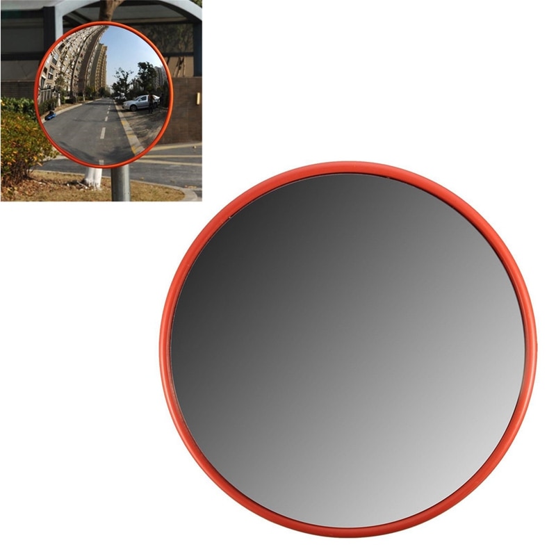 30Cm Wide Angle Security Road Mirror Curved for Indoor Burglar Outdoor Safurance Roadway Safety Traffic Signal Convex Mirror(Ora: Default Title