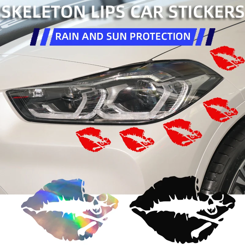 1/2x Autosticker Kiss Lips Waterdichte Motorfietsen Decors Bumper Achterruit Biker Helm Autosticker Vinyl Auto Sticker Accessoires