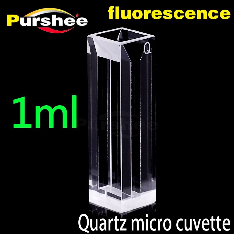 Micro quartz fluorescence cuvette with lid(1050ul)