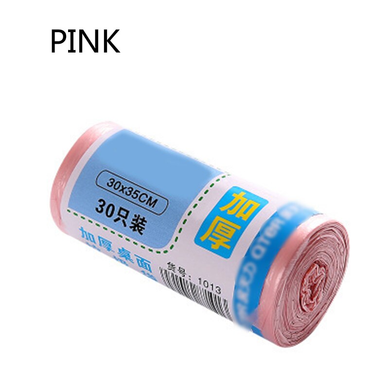 30Pcs/Roll Thicken Kleine Vuilniszakken Mini Desktop Prullenbak Vuilniszak Voor Huishoudelijke Schoonmaakmiddelen Afval Prullenbak Plastic tassen 30*35Cm: Roze
