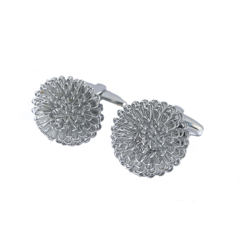 Boutons de manchette français à la pour hommes et femmes, accessoires en forme de nœud papillon pour chemises et mariages: A-SILVER COLOR