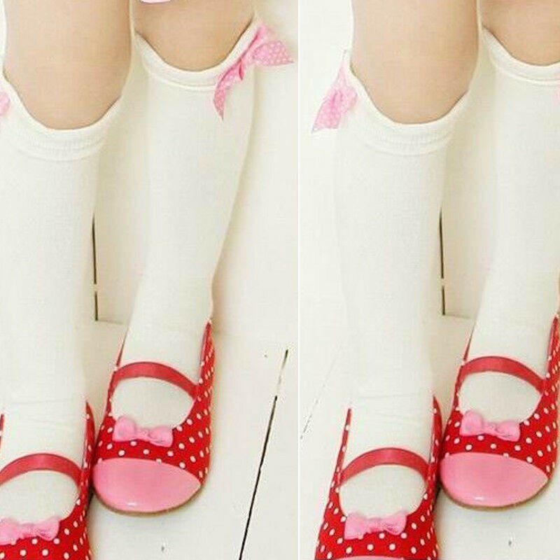 Babymeisje peuter kinderen kniehoge katoenen panty's strik kant ruche kousen 1-8y voor babymeisjes