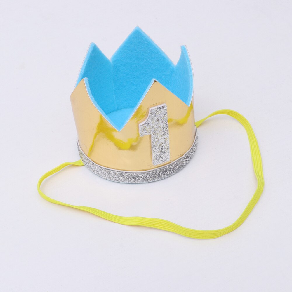 Adorable Baby Birthday Hats Kids Party Hats Crown Hairband Party Decorations (Dark Blue)