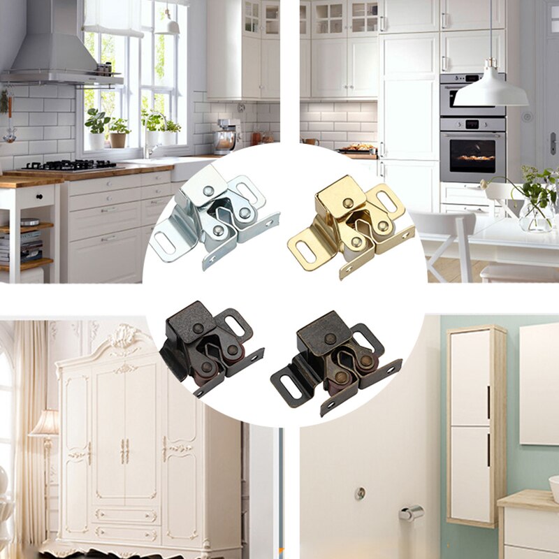 2 stk dørlukker stopper magnet spjeld buffer skap fanger holder med skruer garderobe hardware møbler beslag