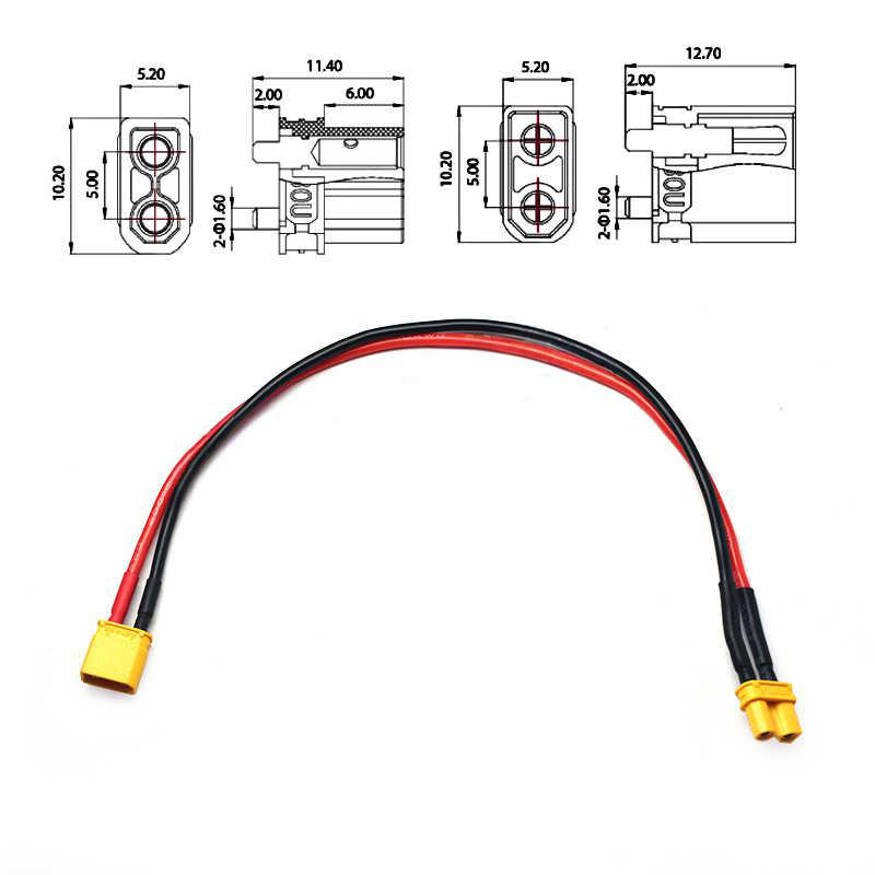 XT30 XT60 XT90 Connector Cable Male to Female Extension Wire Aircraft Model Electrically Adjustable Gold-plated Banana Plug
