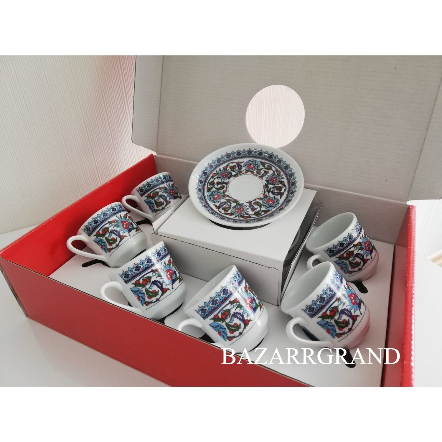 YOUR SET OF FINE PORCELAIN AUTHENTIC HAND PAINT HAND MADE CHIC PATTERNED COFFEE SET