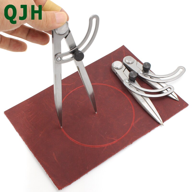 1PC Durable Adjustable Scriber Divider Wheel Compass Leather Stitch Hole Distance Measure Leather Divider Tool