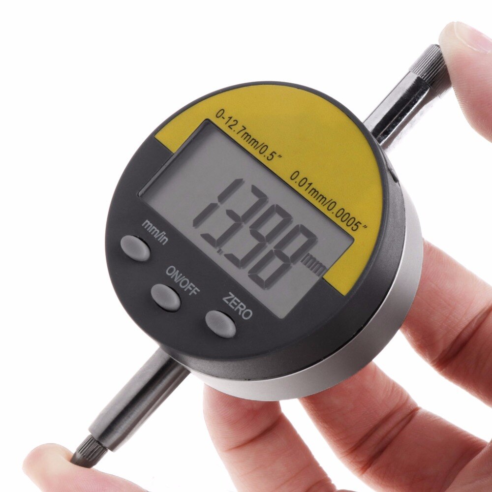 Digital Dial Indicator 0-12.7mm/0.5" Gauge Range 0.01mm/0.0005" Precision Tool