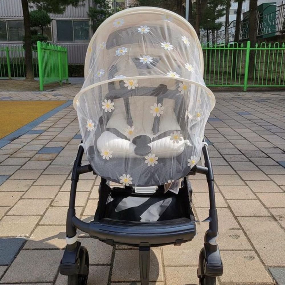 Moskitonetz mit blumenmuster für kinderwagen, kinderwagenzubehör, sommer-netzverdeck, moskitonetz mit reißverschluss, buggynetz, kinderwagennetz