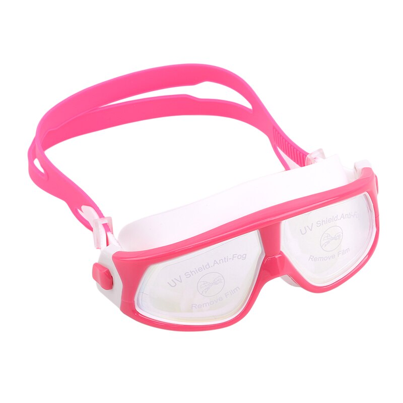 Svømmebriller behagelig silikone stor ramme justerbare svømmebriller børn anti-tåge uv vandtæt svømmebriller: 4