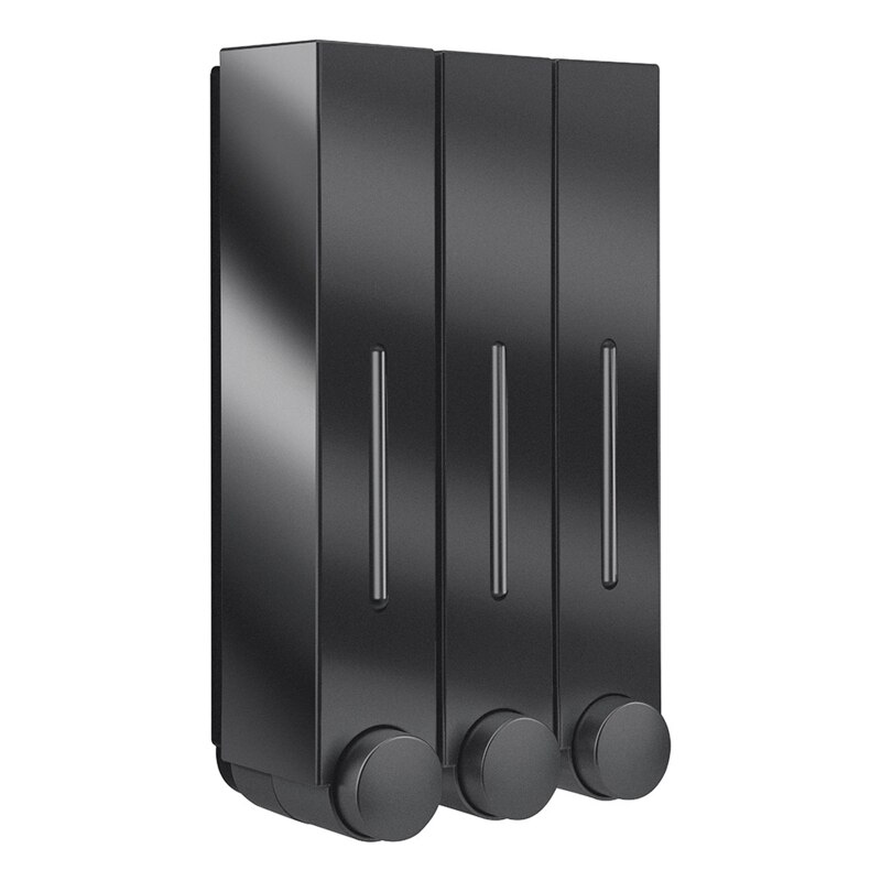 Wandmontage Zeepdispenser Wassen Lotion Handdesinfecterend Badkamer Hotel Shampoo Container Hand Zeepdispenser: Triple Black