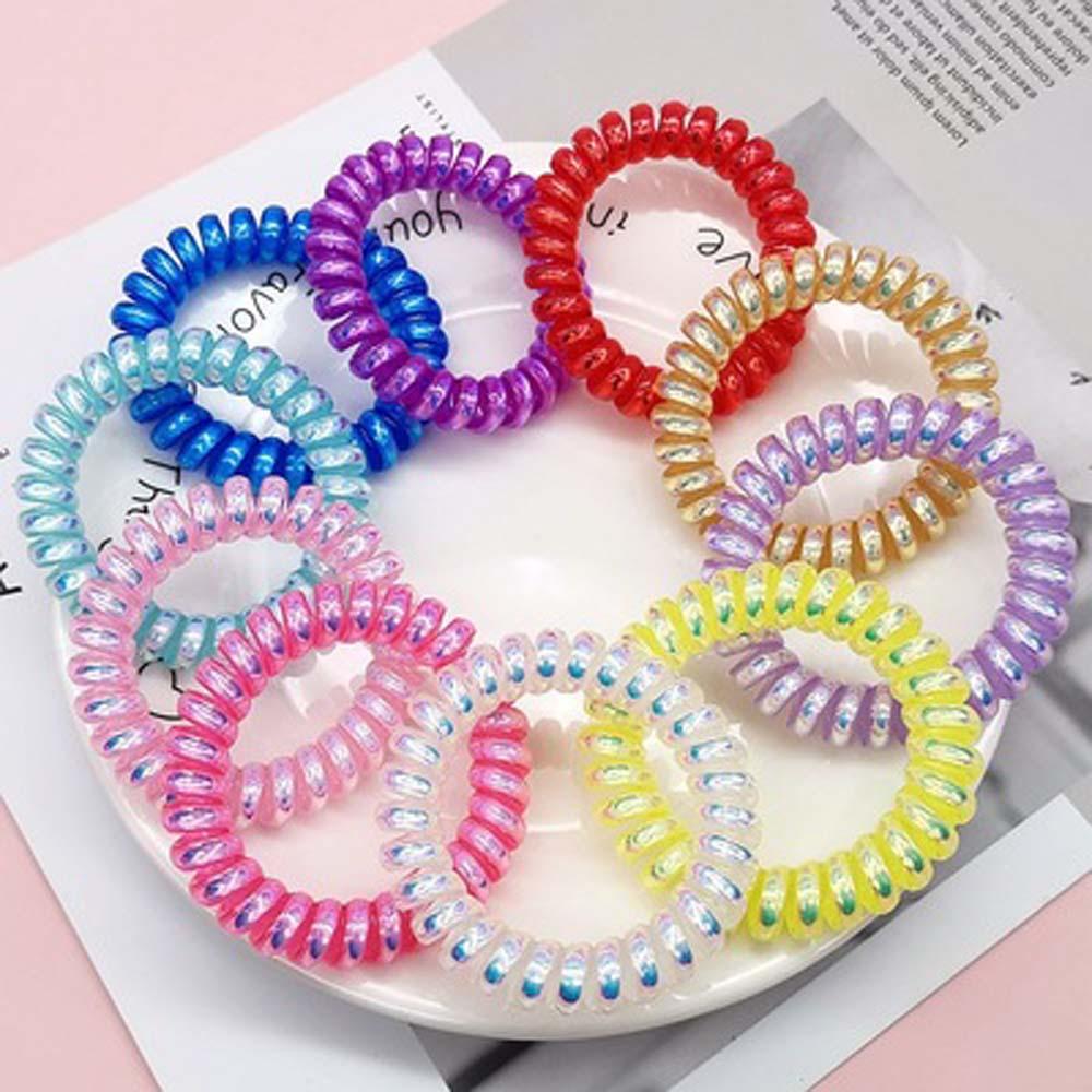 2 pcs goma para acessórios de cabelo anel de cabelo corda traceless feminino goma elástico faixas de cabelo para mulheres goma telefone fio scrunchy