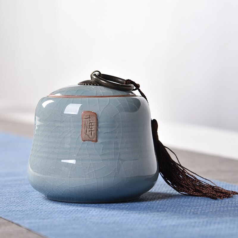 Høykvalitets keramiske tekrukker til hjemmeinnredning tørkede nøtter forseglet tank tekanne oppbevaringsbokser sukkerkaddy flerfarget keramikk honningkrukke: Geyaolan 8.5 x 9cm