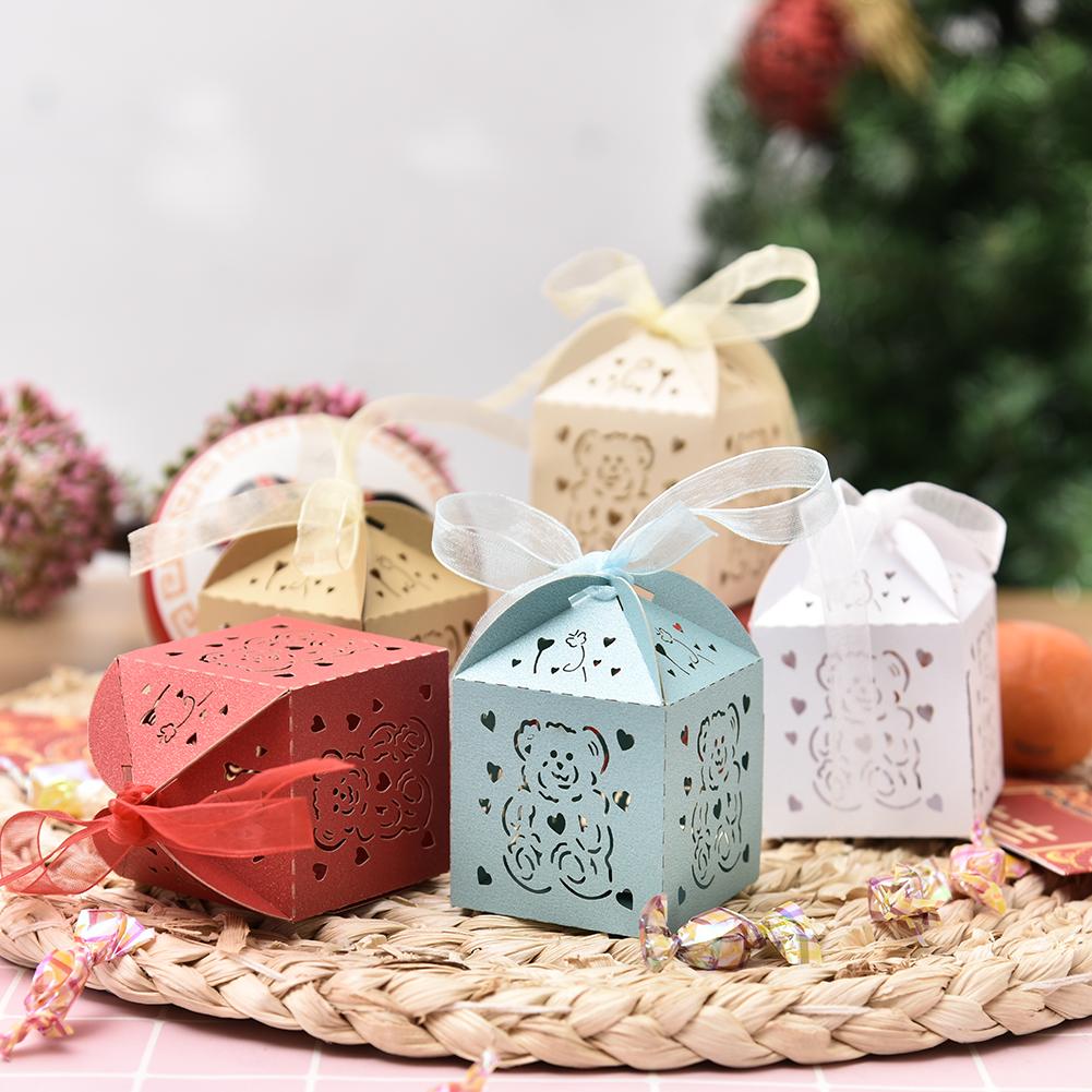 50PCS Valentine's Day Love Bear Candy Box Wedding Candy Chocolate Box