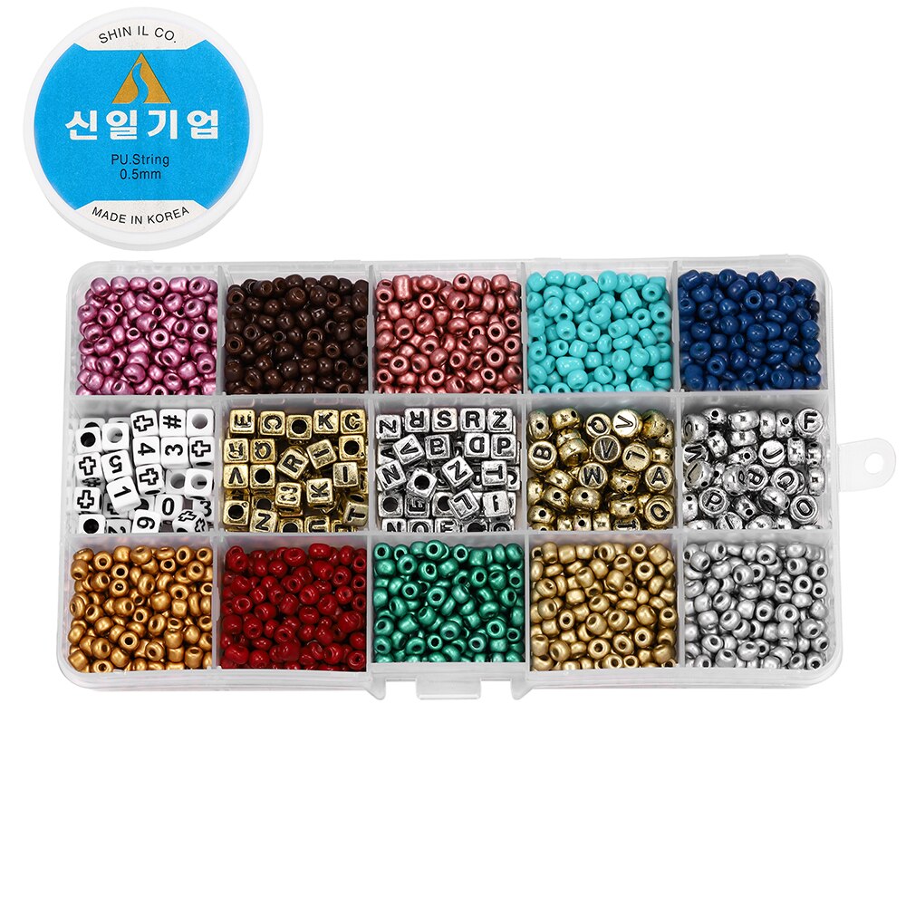 2020Pcs Mix Kleur Brief Kralen Sieraden Maken Benodigdheden Kit Kralen Draad Voor Armband Diy Oorbellen Maken Kit Sieraden Vinden