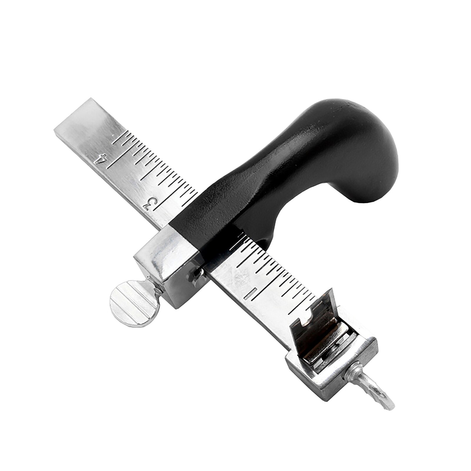 Leather Strap Cutter Hand Cutting Leather Tool Leather Strip Belt Cutter with Gauge Aluminium Handle for DIY Leathercraft