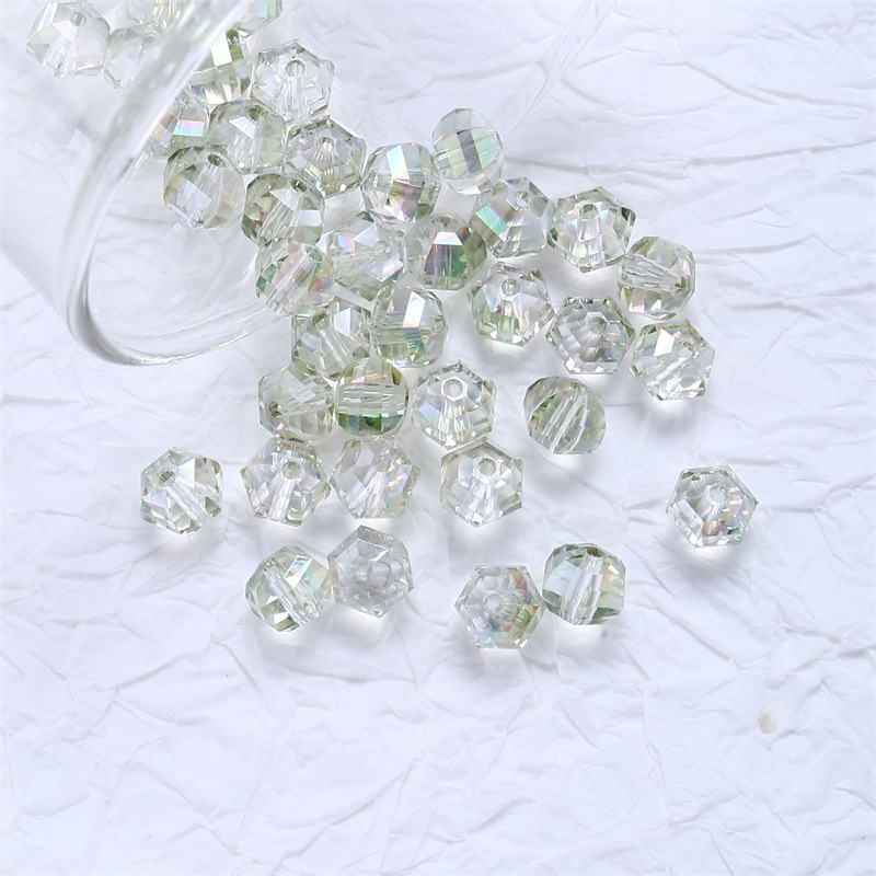 20 piezas cuentas de cristal redondas de Austria de 8mm, cuentas de vidrio facetadas de Color AB, cuentas espaciadoras sueltas para fabricación de joyería, collar de pulsera DIY: Azul cielo