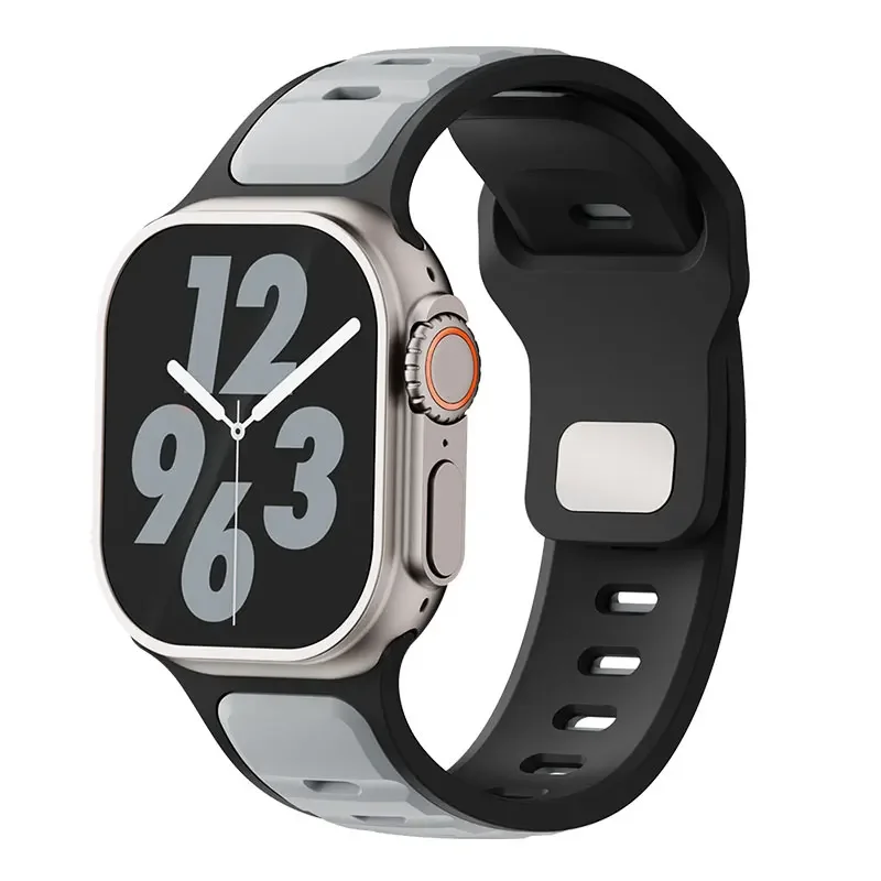 Silicone Strap for Apple watch ultra2 band 49mm Series 10 46mm correa Sport bracelet iwatch 9 8 7 6 5 SE 42-45mm 44mm: Orange