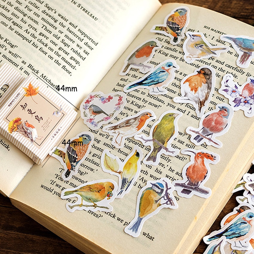 46pcs/lot Cute Robin bird adhesive paper sticker diy Handmade Card Scrapbook decoration sticker