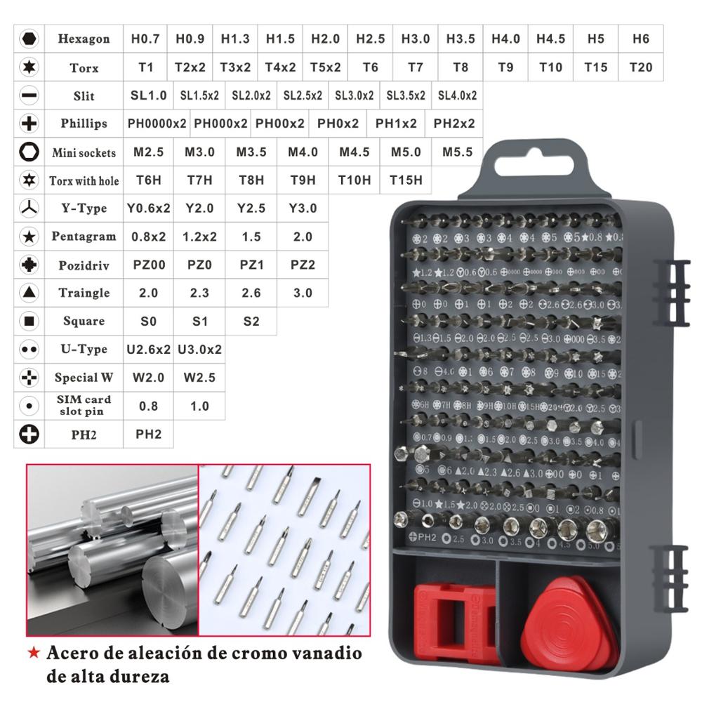 115 in 1 Mini Precision Screwdriver Screw Driver Bit Set Multi-function Precision Mobile Phone Repair Device Hand Tools Torx Hex