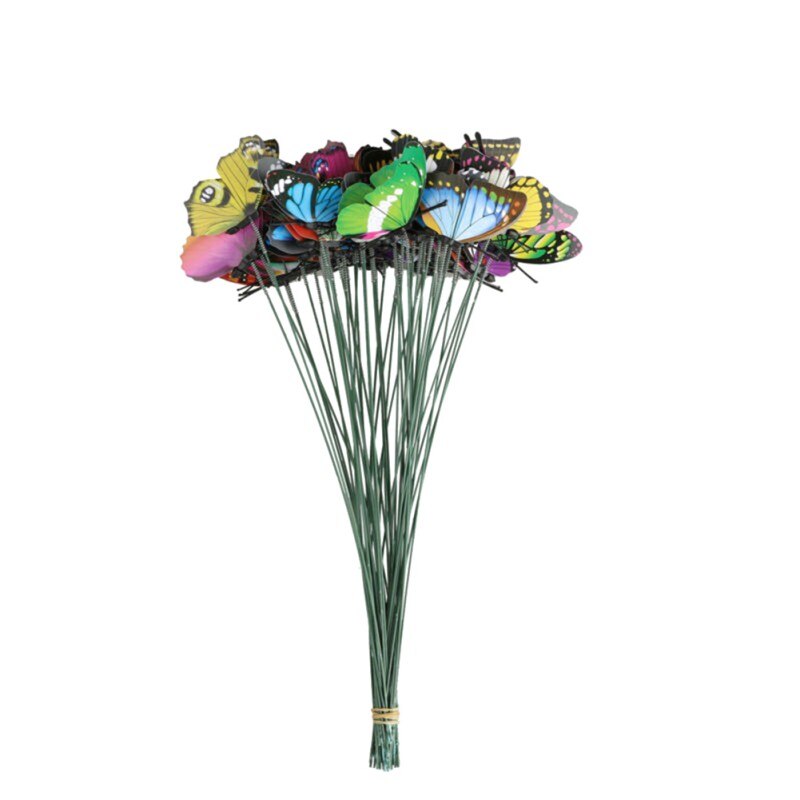 50 Stück Garten-Schmetterlinge – Bunte Deko Für Pflanzen, Garten & Terrasse, Wetterfest