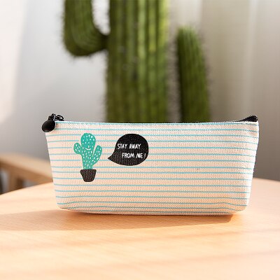 1PC Cute Many Styles Cactus Canvas Pencil Cases Student Stationery Pen Bag School Office Pencil Bags Lovelty Pencil Pouch: 9