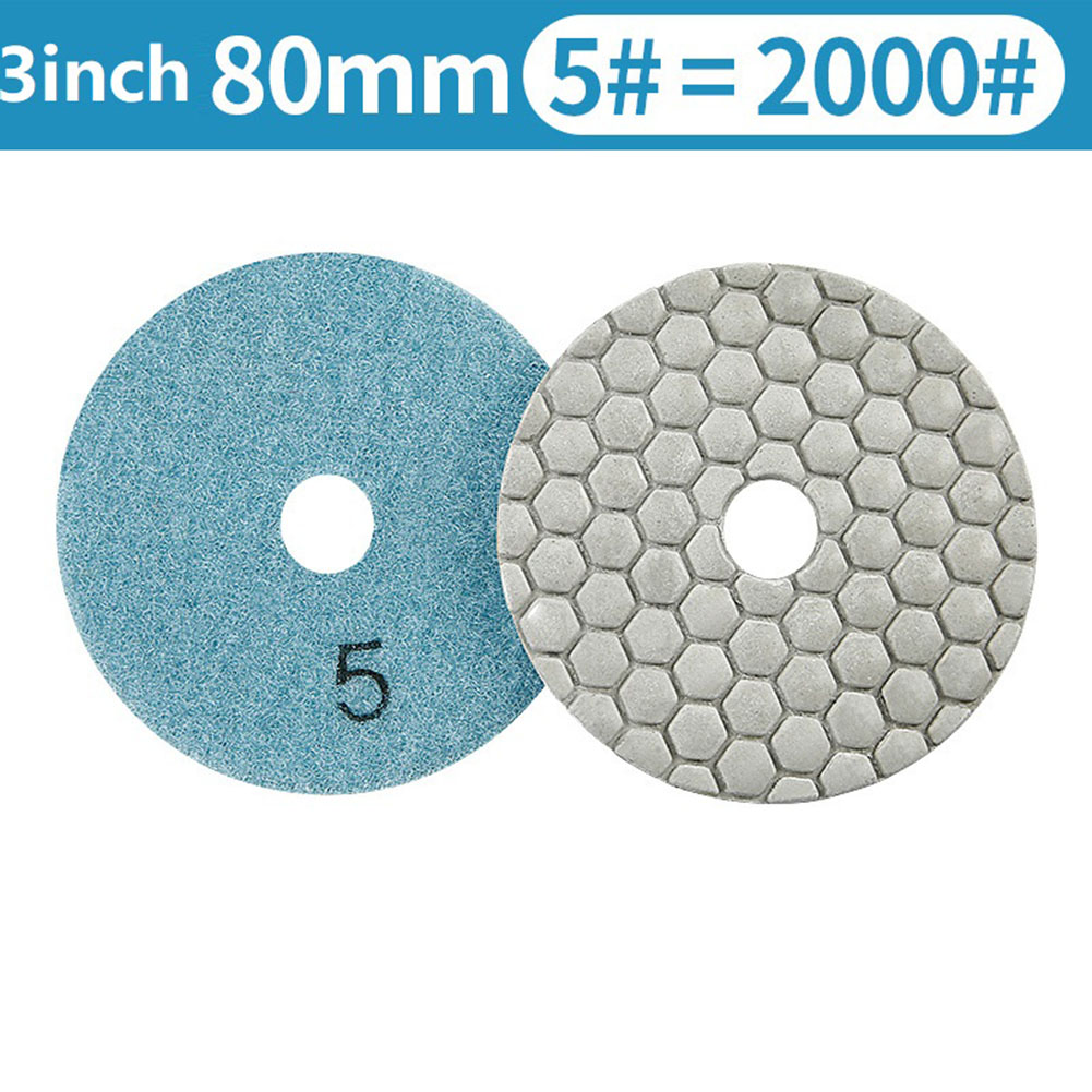 3-Zoll-Diamant-Trockenpolierpad-Schleifscheibe für Granit-Marmor-Schneider, Schleif-/Schneidwerkzeuge, 1 Stück, zufällige Farbe: Weiß