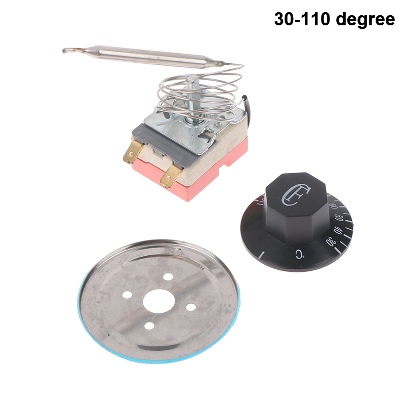 Interruptor de termostato capilar para horno y calentador de agua, perilla de ajuste de 30 a 110 grados Celsius, controlador de temperatura, 50 a 300 grados Celsius: Beige