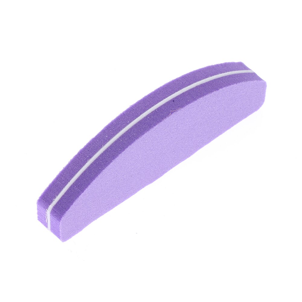 1Pcs Half Moon Nail File 100/180 Sponge Mini Nail Buffer Block Files For UV Gel Polish Colorful Manicure Sanding Nail Art Tool