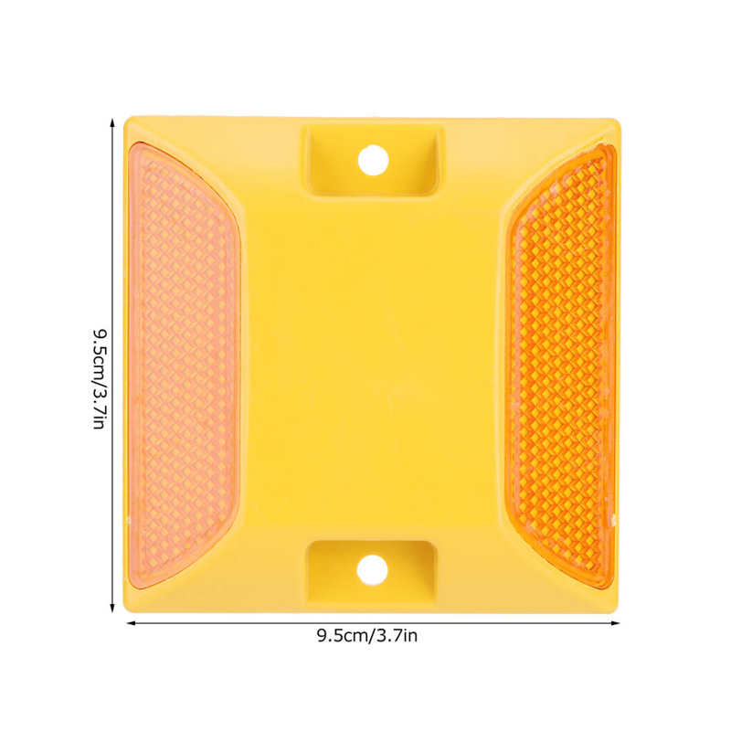 6Pcs 9.5X9.5X2cm Road Marker Double Yellow Road Reflectors Street Pavement Driveway Stud Markers
