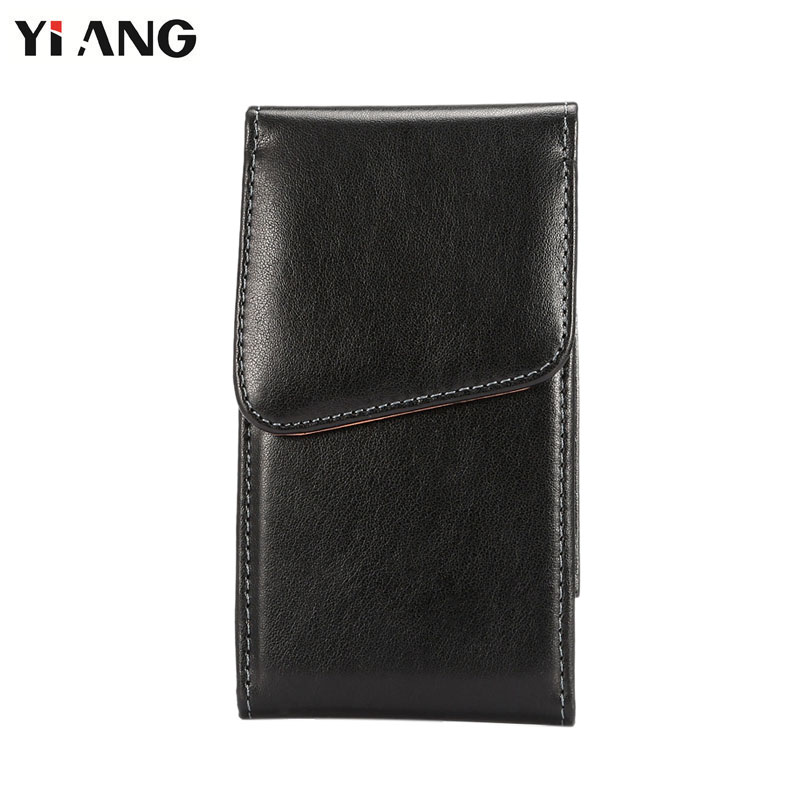 Yiang universele heuptas heren pu leren heuptas mobiele telefoon tassen riemclip tas 360 graden case zwart