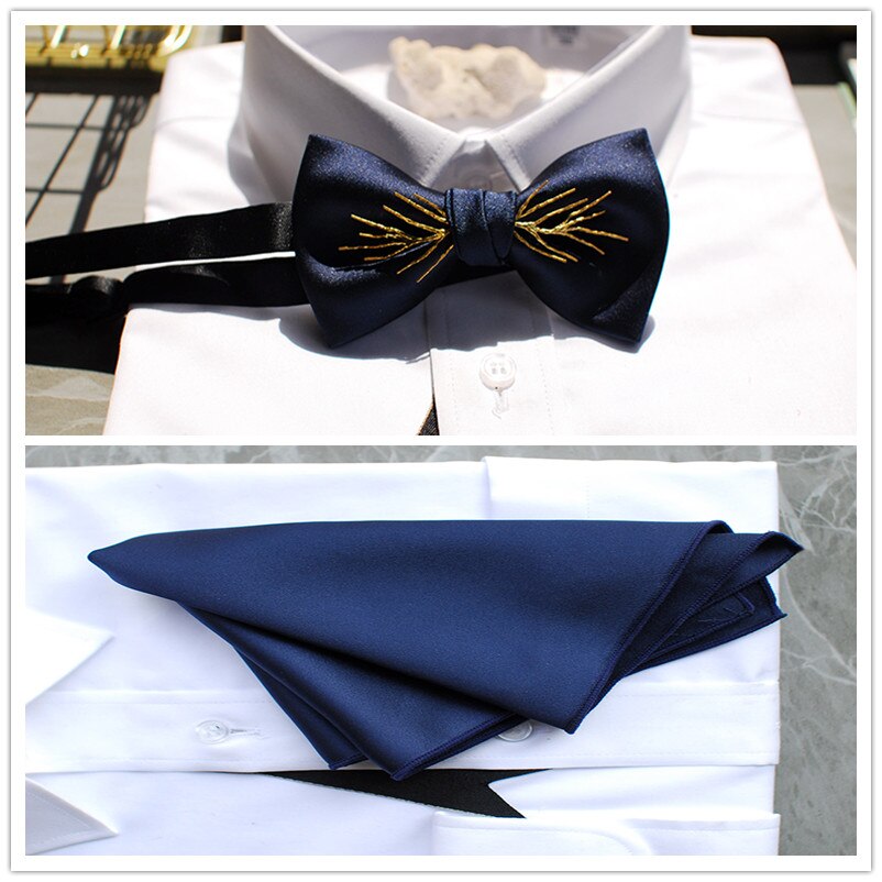 bow tie for wedding party original brand newest bowtie hanky set: blue tie hanky set