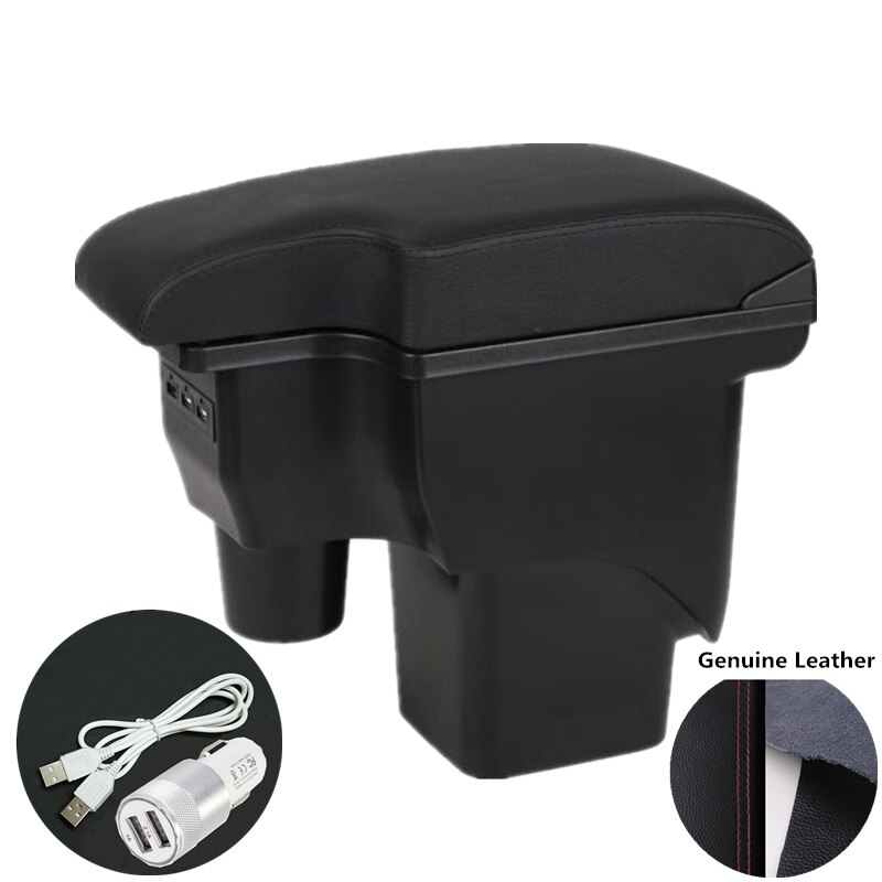 Voor Ford Focus 2 Armsteun Doos Voor Ford Focus 2 Mk2 Auto Armsteun Doos Auto Accessoires Nterior Retrofit Onderdelen Center opbergdoos Usb: Genuine Leather B
