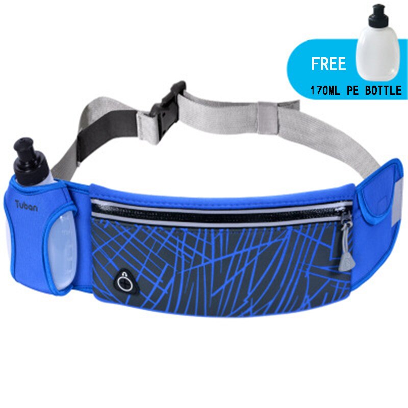 Dames grote capaciteit sporttas hardloopheuptas jogging waterdichte fietstas outdoor telefoon antidiefstal rugzak heuptas: Blauw