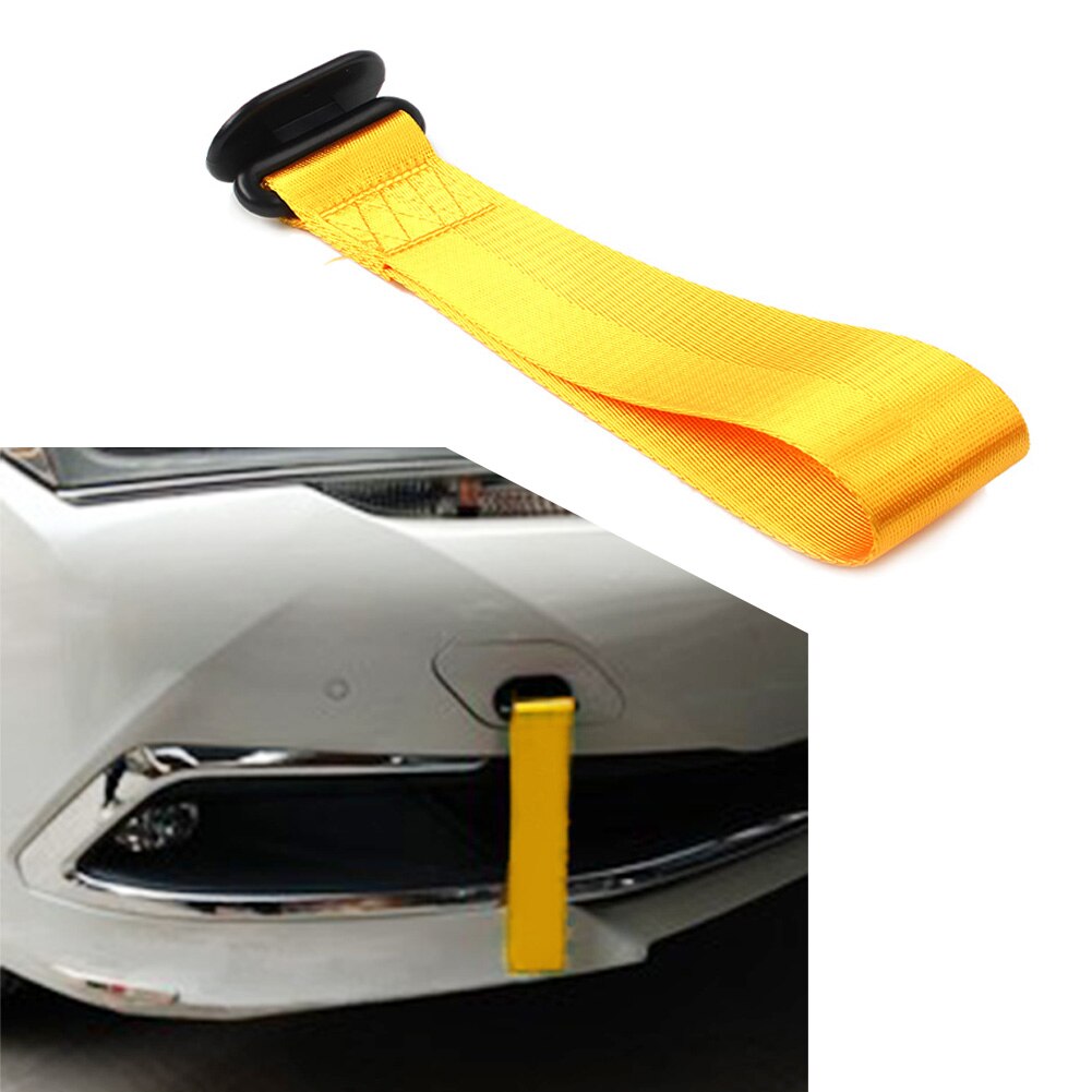8 Kleuren Auto Tow Towing Strap Riem Touw Rally Haak Universal Rear/Voorbumper: Yellow