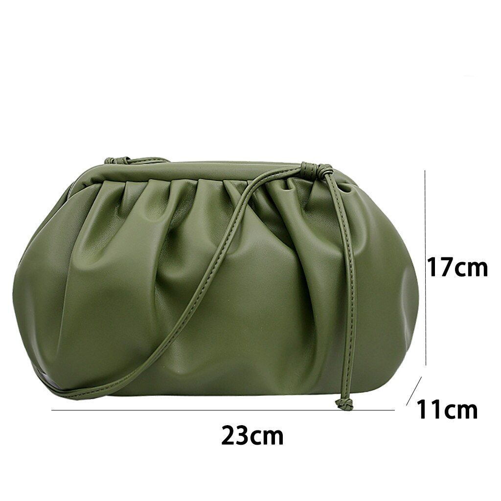 Vrouwen Eenvoudige Schoudertassen Effen Kleur Messenger Bag Wilde Mode Dames Cloud Dumplings Pakket Kleine Vierkante Tas Bolsa Feminina