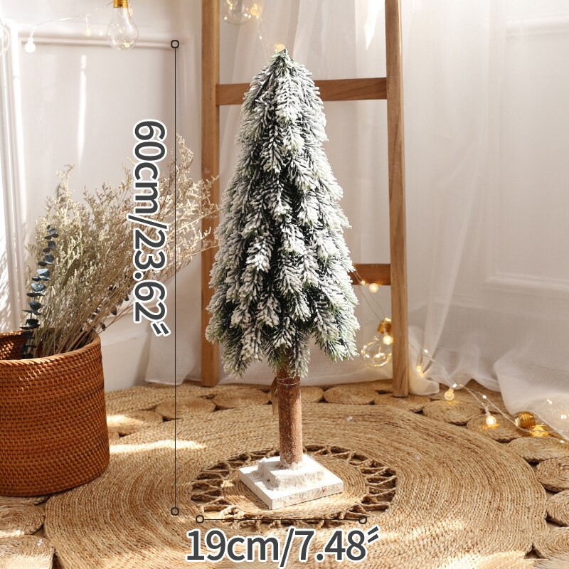 Korean Ins White Flocking Mini Christmas Tree Simulation Tree Layout Scene Props Desktop Ornament Christmas Decoration