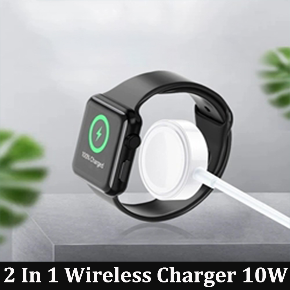 Smart 2 In 1 Magnetische Draadloze Qi Lader Voor Apple Horloge Serie Se/6/5/4/3/2/1 &amp; Snelle Oplaadkabel Voor Alle Iphone En Ipads