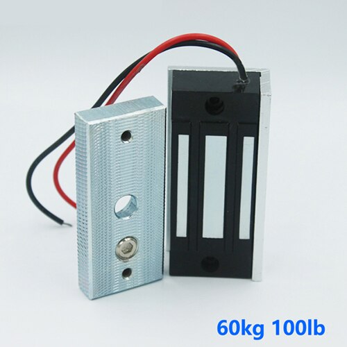 Magnetic Electric Lock Electromagnetic Door Lock DC 12V Single Door Lock Holding Force 60KG-350KG for access Control system: 60kg 100lbs