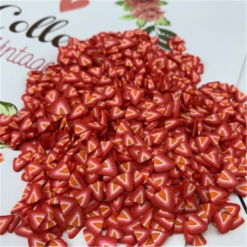 1000pcs/set Vegetables Slimes Fruit Slices Decor Additives For Filler Supplies Accessories Watermelon For Nail Art Slimes Toy: green