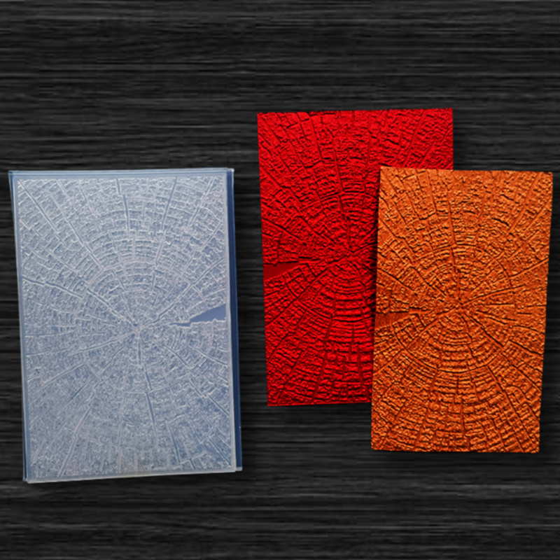 1 unique texture: embossed folder with beautiful patterns of tree rings - durable plastic, 3D , suitable for DIY scrapbook