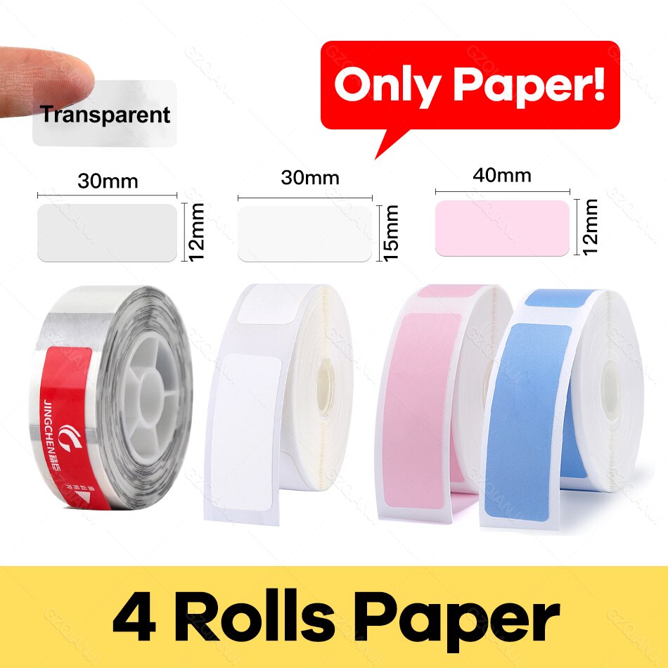 Mutlifunctional Thermal Label printer Mini Portable Barcode Bluetooth Label Printer For Moble Phone Android iOS D11 Niimbot: Only 4rolls Paper