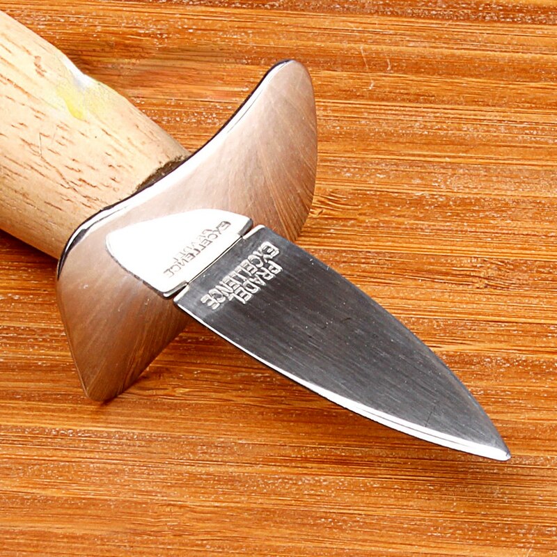 1pc Portable Stainless Steel Seafood scallop pry knife with wooden handle Oyster knives Sharp-edged Shucker Shell Seafood Opener