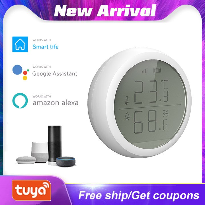 Tuya Smart Home Temperature And Humidity Sensor With LED Screen Works With Home Assistant Zigbee Hub Battery Powered Smart Life