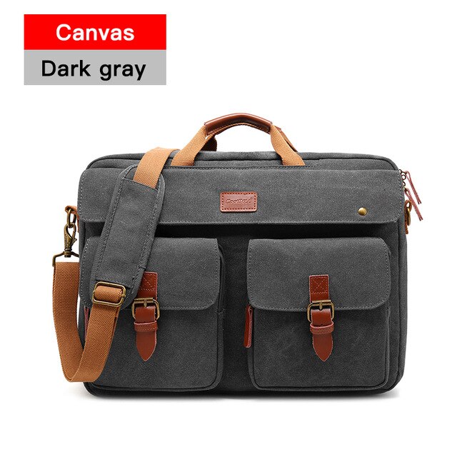 COOLBELL Backpack 17.3Inch Laptop Backpack Convertible Business Bag Casual Portable Multifunctional Ttravel Student Bag: CANVS GREY